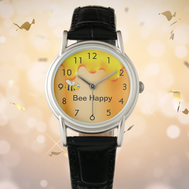 Reloj De Pulsera Abejas felices abejorros dorados miel gotea motiva (Subido por el creador)