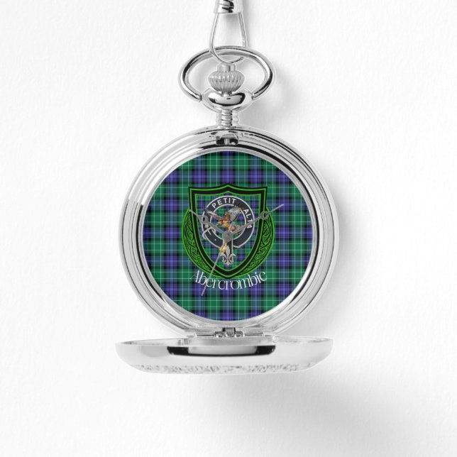 Reloj De Pulsera Abercrombie Scottish Clan Tartan & Escudo (Anverso)