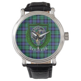 Reloj De Pulsera Abercrombie Scottish Clan Tartan & Escudo