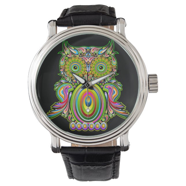 Reloj De Pulsera Abierto con botella de imán de Popart Psychedell O (Anverso)