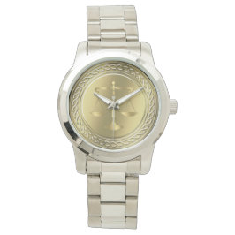 Reloj De Pulsera Abogado | Escalas De Oro De Justicia