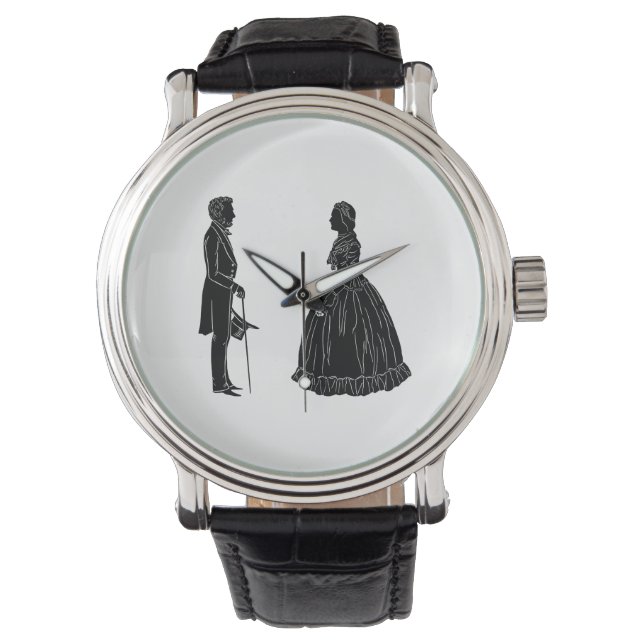 Reloj De Pulsera abraham lincoln mary todd lincoln silhouette (Anverso)