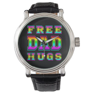 Reloj De Pulsera Abrazos gratis de papá en tipografía colorida de a