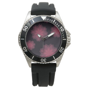 Reloj De Pulsera abstracción de flores rosadas, frescas, modernas