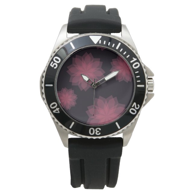 Reloj De Pulsera abstracción de flores rosadas, frescas, modernas (Anverso)