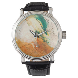 Reloj De Pulsera Abstract Earth Tones Marble Art Watch