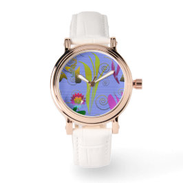 Reloj De Pulsera Abstract Floral with Spirals 5