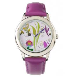 Reloj De Pulsera Abstract Floral with Spirals 6