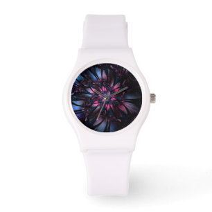 Reloj De Pulsera Abstract fractal flower design.