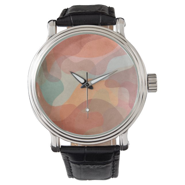 Reloj De Pulsera Abstract Overlapping Pastel Blobs Background (Anverso)