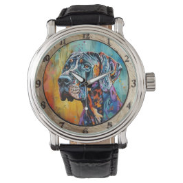 Reloj De Pulsera Abstract paint Great Dane
