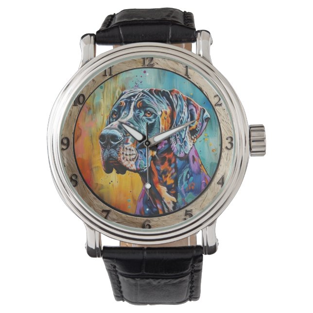 Reloj De Pulsera Abstract paint Great Dane  (Anverso)