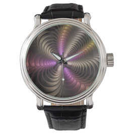 Reloj De Pulsera Abstract Shiny Trippy Colorful 3D Fractal Art