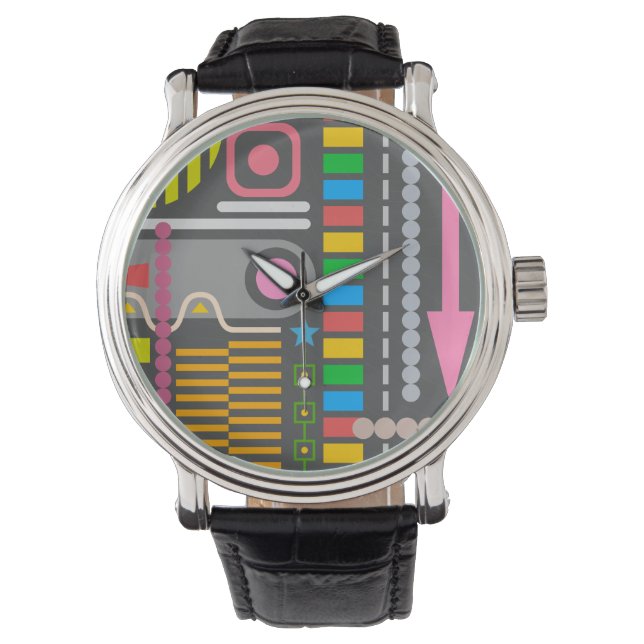 Reloj De Pulsera Abstract Technology Control Panel Pattern (Anverso)