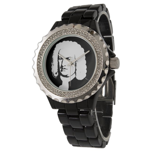 Reloj De Pulsera Abstractamente y Johann Sebastian Bach en negras (Angular)