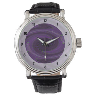 Reloj De Pulsera abstracto de giro negro morado oscuro