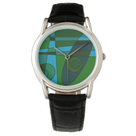 Reloj De Pulsera Abstracto Surfing Turquoise Green Shake