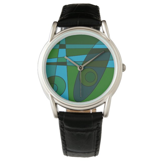 Reloj De Pulsera Abstracto Surfing Turquoise Green Shake (Anverso)