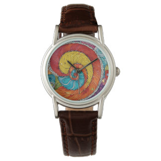 Reloj De Pulsera Abstraktes Schnecken Muster, multicolor