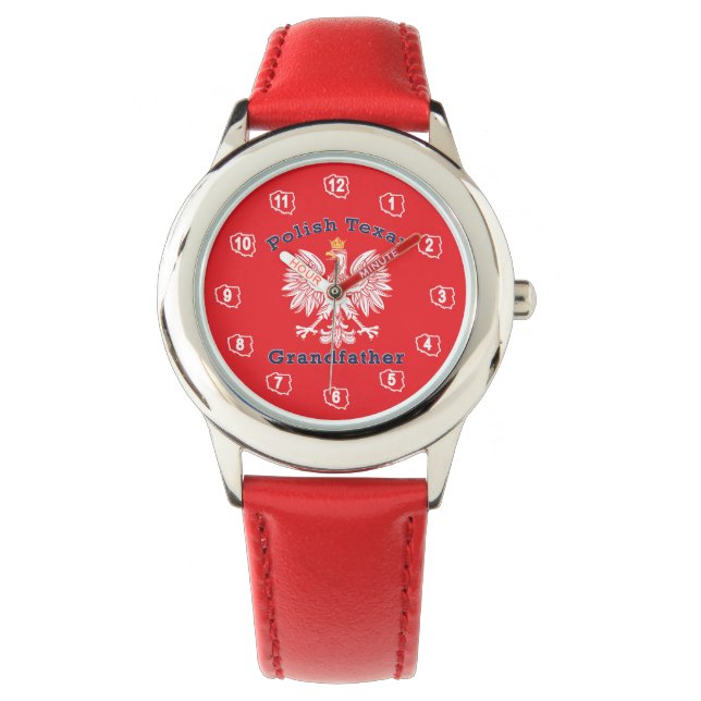 Reloj De Pulsera Abuelo del águila texana polaco (Anverso)