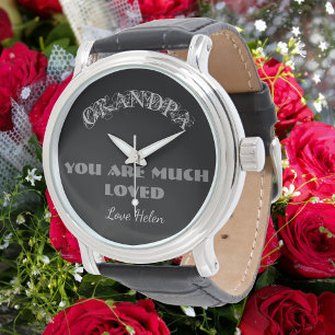 Reloj De Pulsera "Abuelo, eres mucho amado" guión de moda clásico