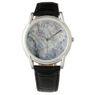 Reloj De Pulsera Acabado de piedra azul de mármol blanco