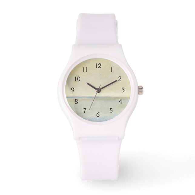 Reloj De Pulsera Acanto marino con un Naranja de sol tranquilo (Anverso)