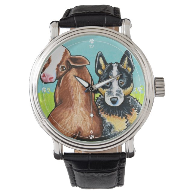 Reloj De Pulsera ACD y vaca marrón (Anverso)