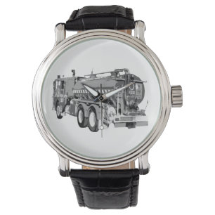 Reloj De Pulsera Aceite De Camión De Fuego Gris Pintado,