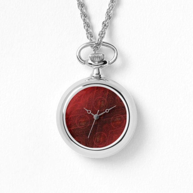 Reloj De Pulsera Aceptación | Medallones de Meditación Roja (Anverso)