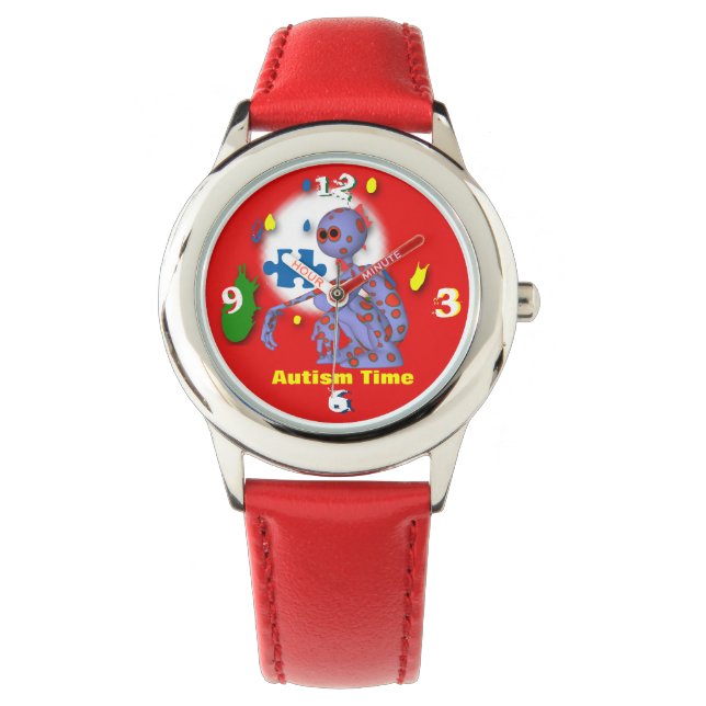 Reloj De Pulsera Acero inoxidable del autismo infantil (Anverso)
