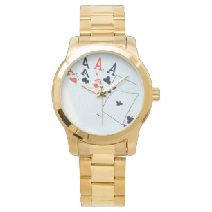 Reloj De Pulsera Aces Quads Poker Cards,