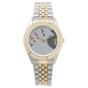 Reloj De Pulsera Aces Quads Poker Cards,