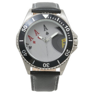 Reloj De Pulsera Aces Quads Poker Cards,