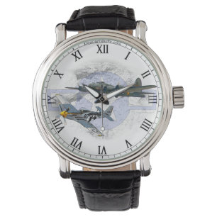 Reloj De Pulsera Acompañamiento del vuelo del mustango P-51