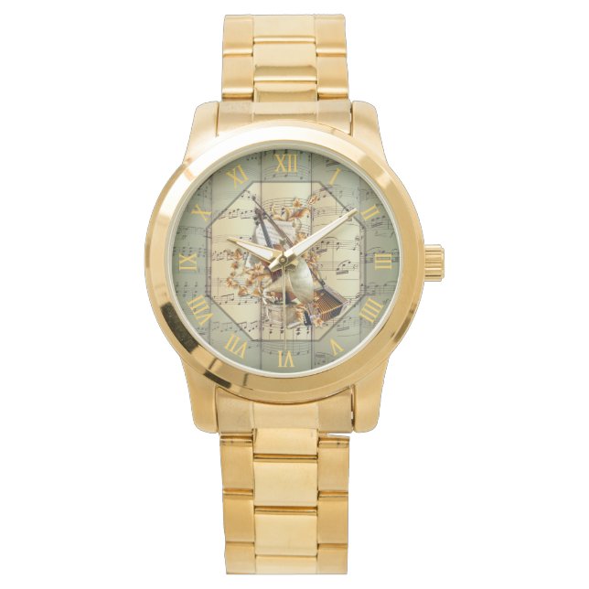 Reloj De Pulsera Acorde ~ Fonógrafo Edison ~ Cello ~ Watch (Anverso)