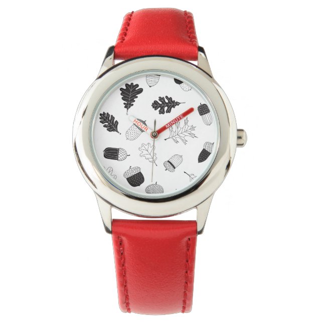 Reloj De Pulsera Acornos y hojas (Anverso)