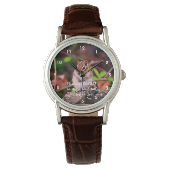 Reloj De Pulsera Actos De Amabilidad Cita Inspiradora Chipmunk (Anverso)