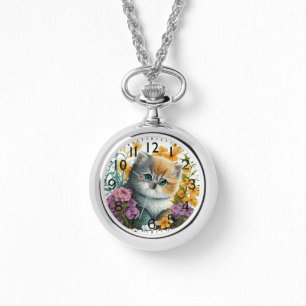 Reloj De Pulsera Acuarela Adorable Impresión exótica de gatitos de 