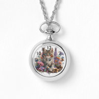 Acuarela Adorable Maine Coon Kitten Print