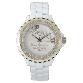 Reloj De Pulsera Acuarela Color neutro Árbol de Navidad