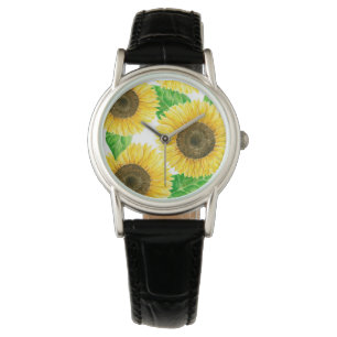 Reloj De Pulsera acuarela de girasoles