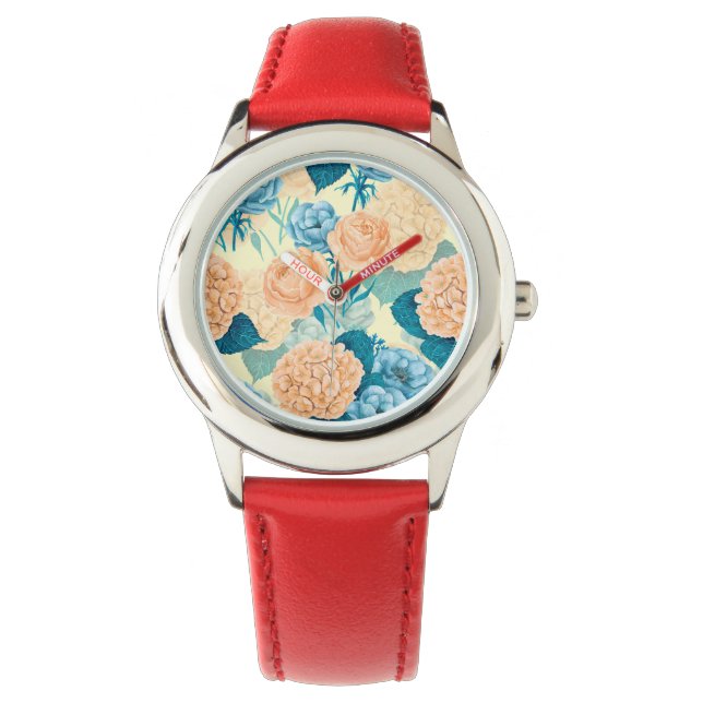 Reloj De Pulsera Acuarela de jardín de primavera (Anverso)