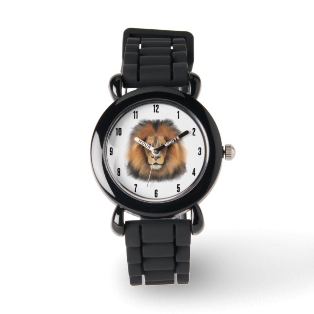 Reloj De Pulsera acuarela de león León rey gato de la jungla animal (Anverso)