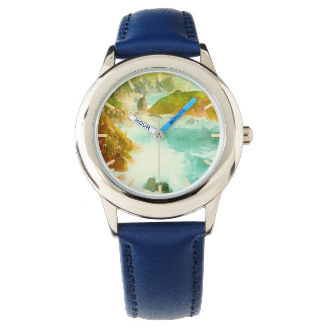 Reloj De Pulsera Acuarela de ondas de choque (Anverso)