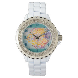 Reloj De Pulsera Acuarela De Pescado Colorido Womens Sea Coastal