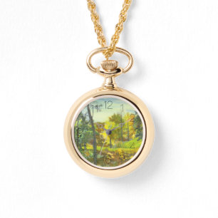 Reloj De Pulsera acuarela de pintura de caída solar