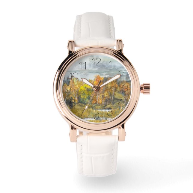 Reloj De Pulsera acuarela de pintura de otoño (Anverso)