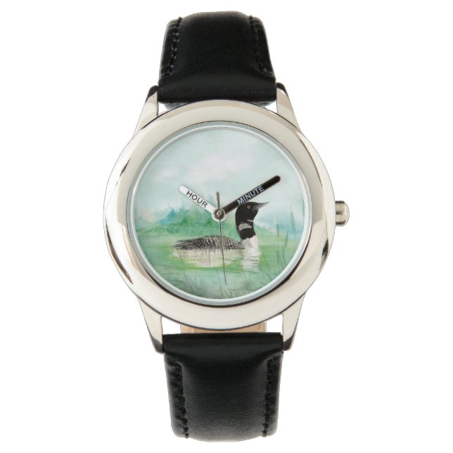 Reloj De Pulsera Acuarela Frecuente Lojo Ave Naturaleza Arte (Anverso)