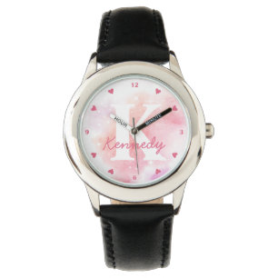 Reloj De Pulsera Acuarela Galaxia Arcoiris Estrellas Pink Peach